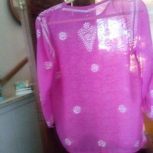 Sheer long-sleeve top